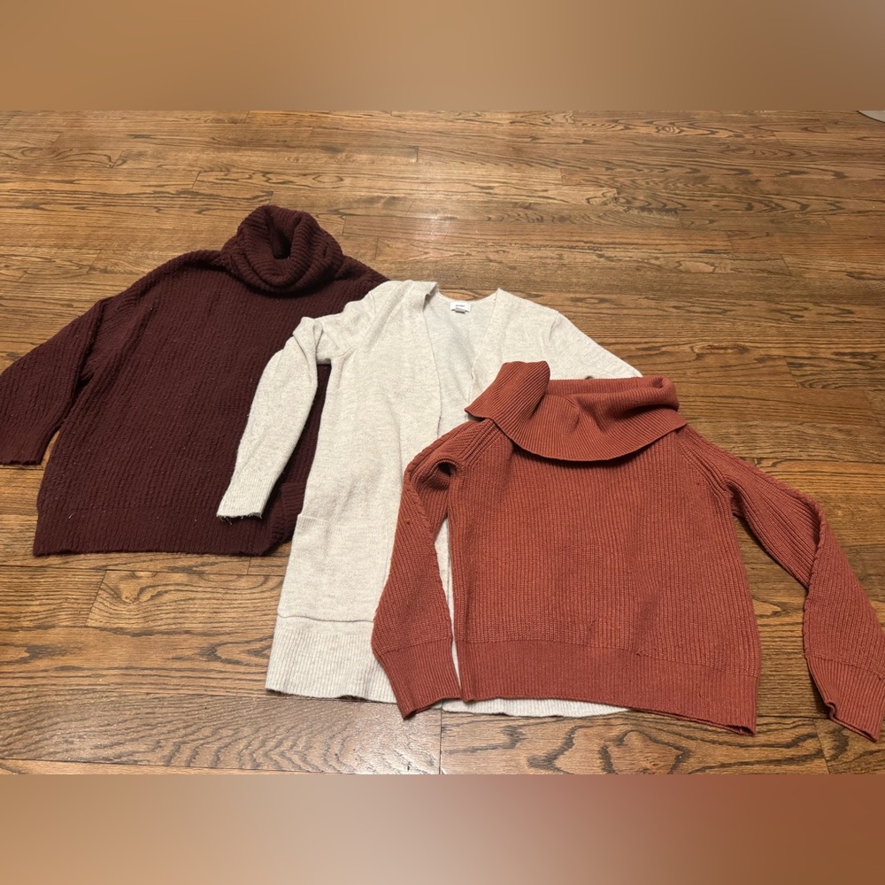 Sweater Bundle Womens Medium Lulus Old Navy Turtleneck Cardigan Fall Winter Lot
